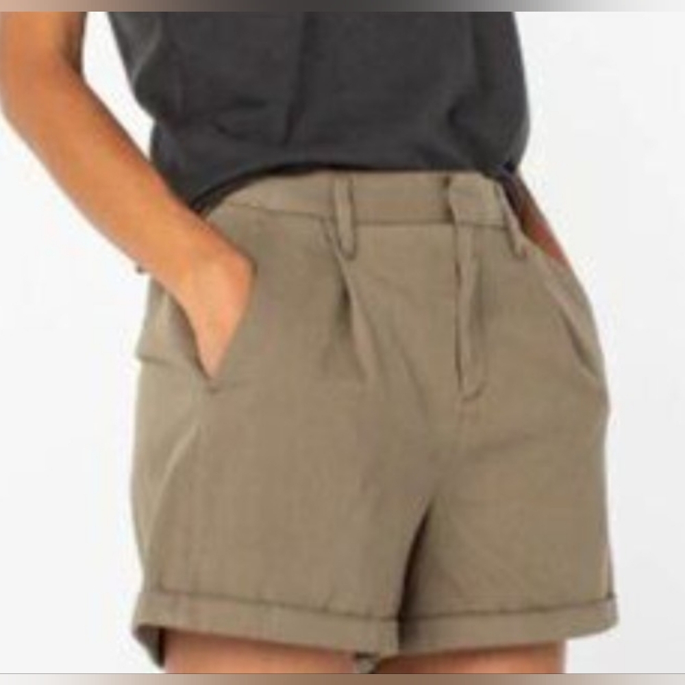 Serra By Joie Rucker Women's Gorpcore Breathable Cuffed Khaki Bermuda Shorts